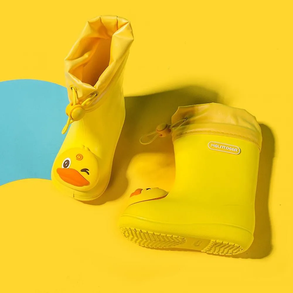 Yellow 170Children's Cartoon Pvc Rubber Waterproof Rain Boots Fashion Classic Baby Water Shoes Rabbit Frog Dolls Boys Girls