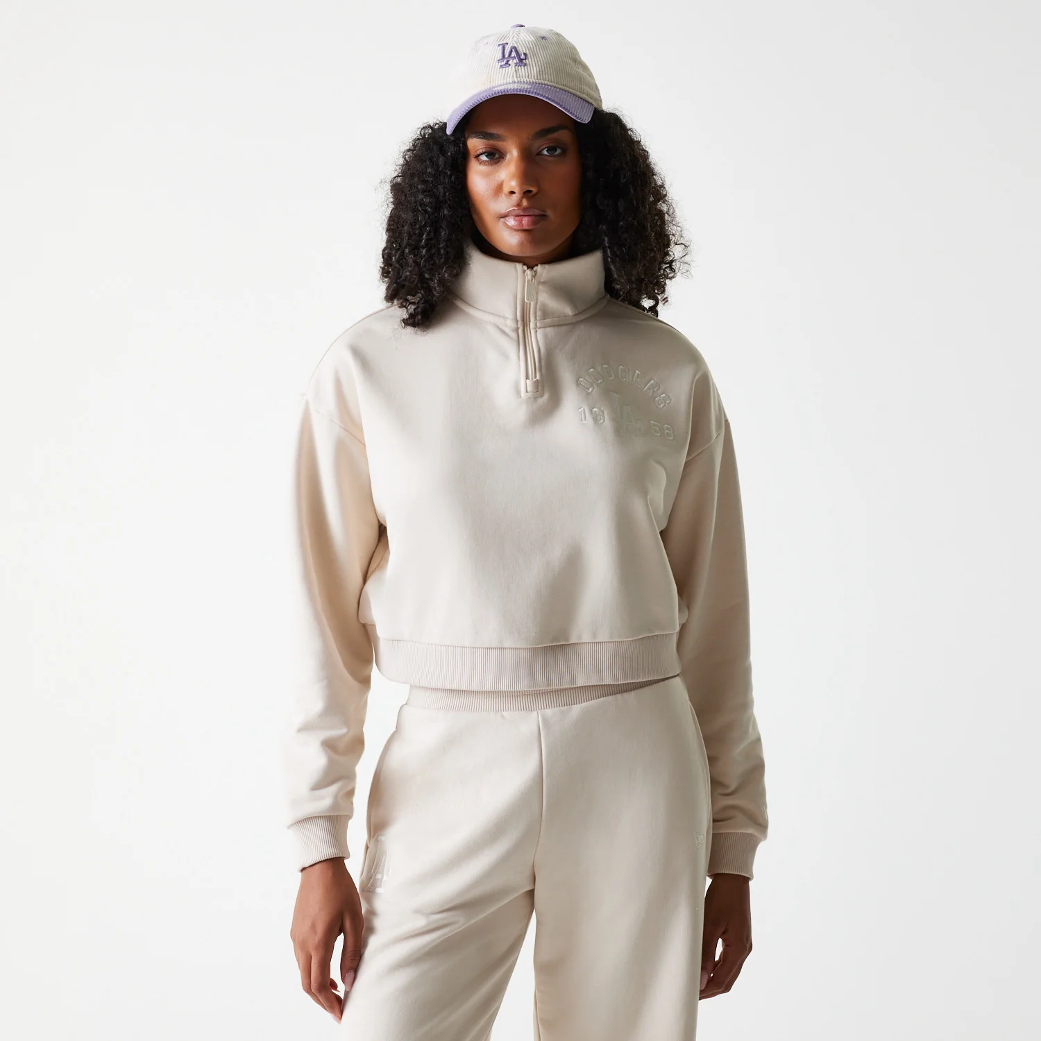 LA DODGERS MLB 1/4 ZIP סווטשירט קרופ - Image 2