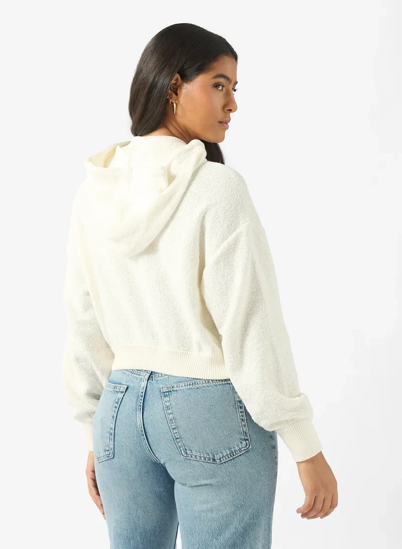 TEXTURED PULLOVER קפוצ'ון - Image 2