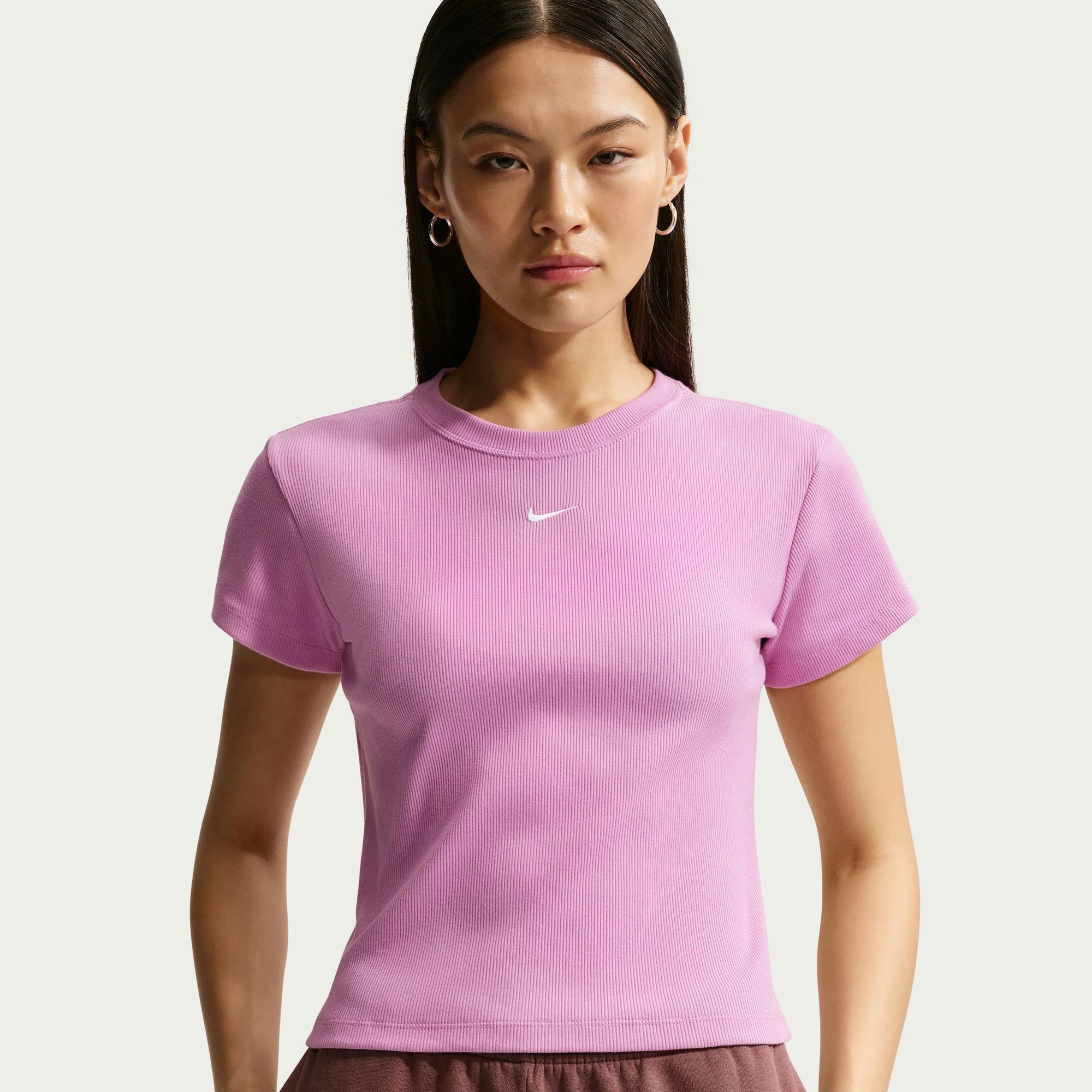 TIGHT RIBBED SHORT SLEEVE חולצת טי