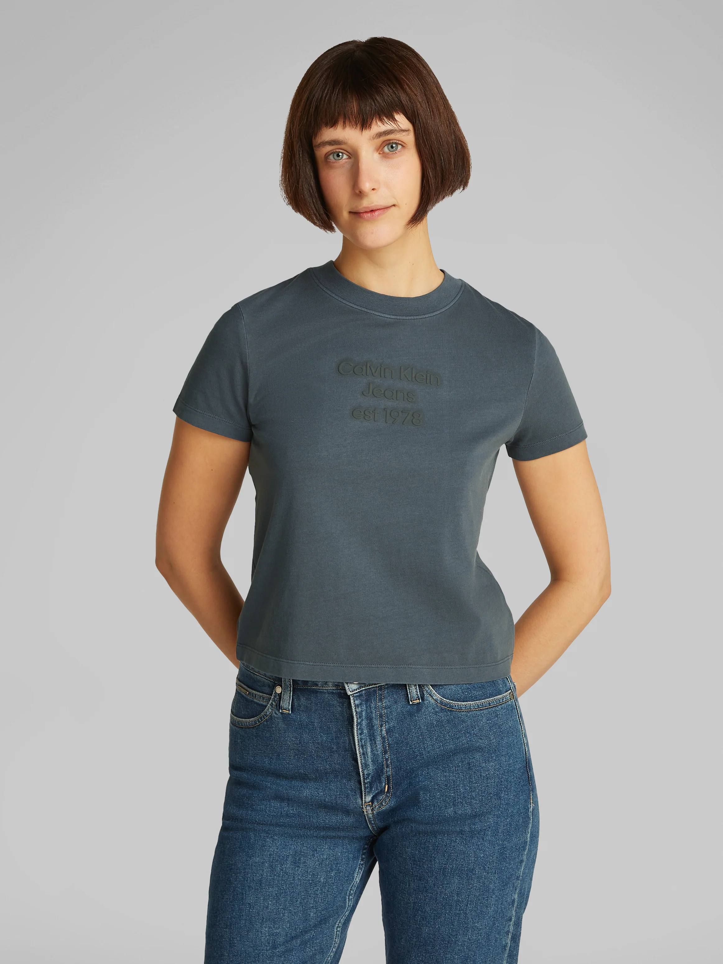 WASHED PUFF PRINT טי שירט - Image 5